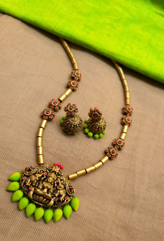 Varoka Antique GajaLakshmi Terracotta Jewellery